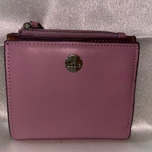 EUC Lodis smooth mauve Leather rdf french bifold